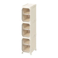 Foldable Narrow Storage Cabinet with Wheels – Slim Crevice Rack Narrow Storage Cabinet Richie's Beige Three layer