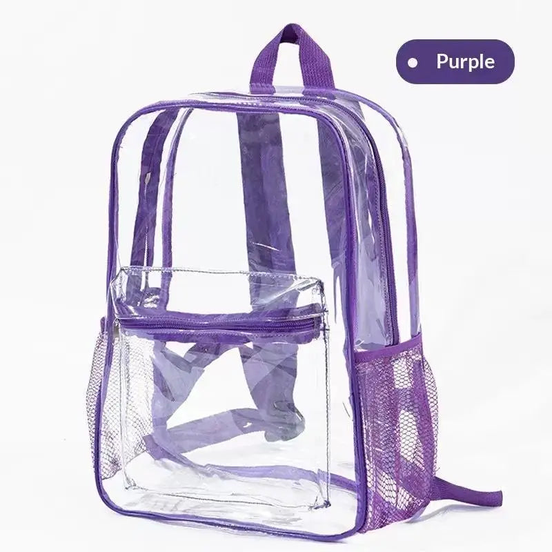 Clear PVC Stadium Backpack – Waterproof & Venue Approved Clear PVC Backpack Richie's Purple