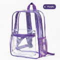 Clear PVC Transparent Backpack – Stadium Approved & Waterproof Transparent Backpack Richie's Purple