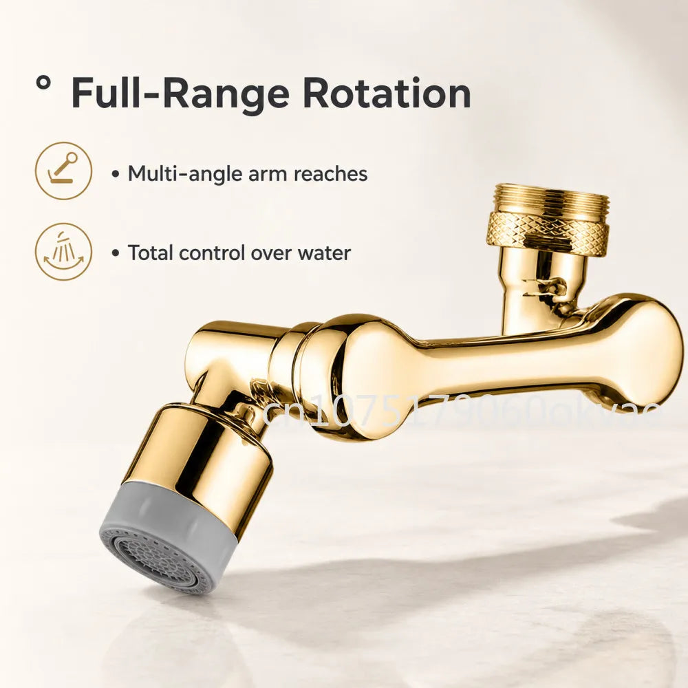 1080° Rotating Gold Faucet Aerator – 2-Mode Swivel Tap Extender Faucet Aerator Richie's