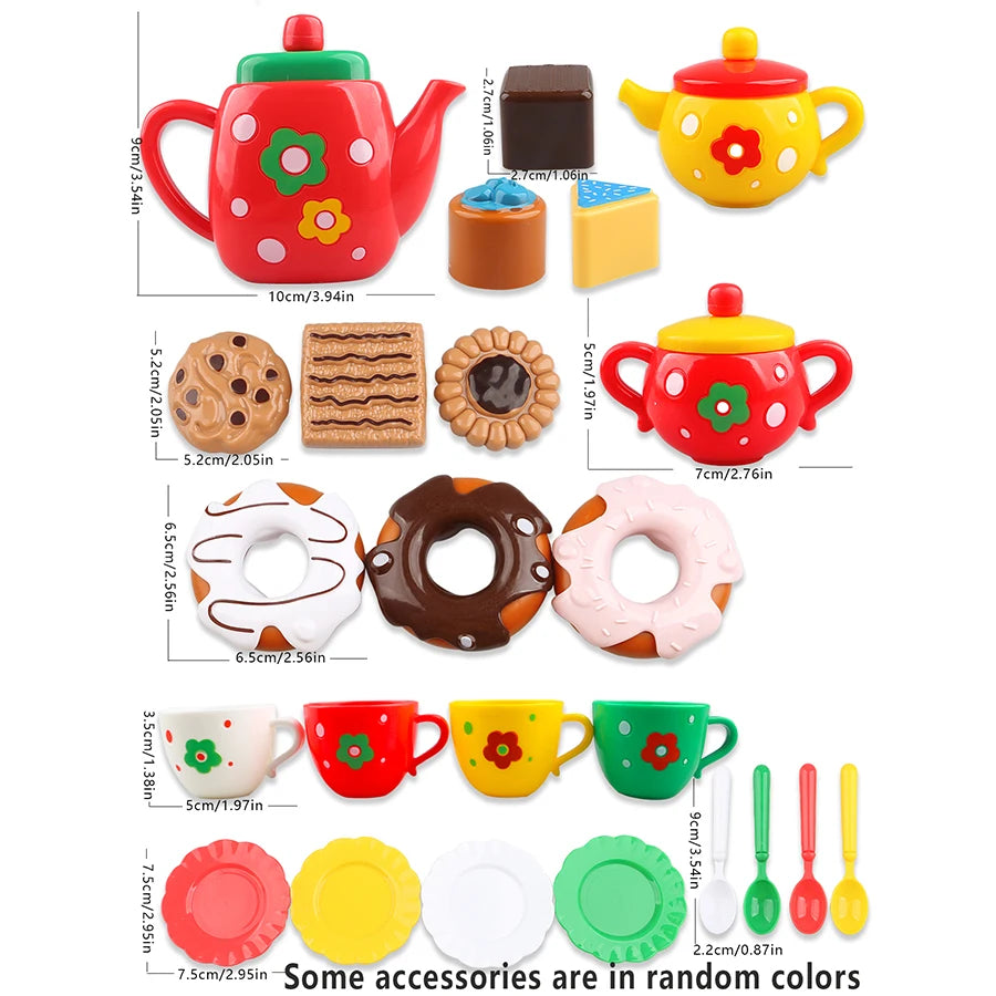 24-Piece Kids Afternoon Tea Playset – Toy Kitchen Party Set Kids Tea Playset Richie's