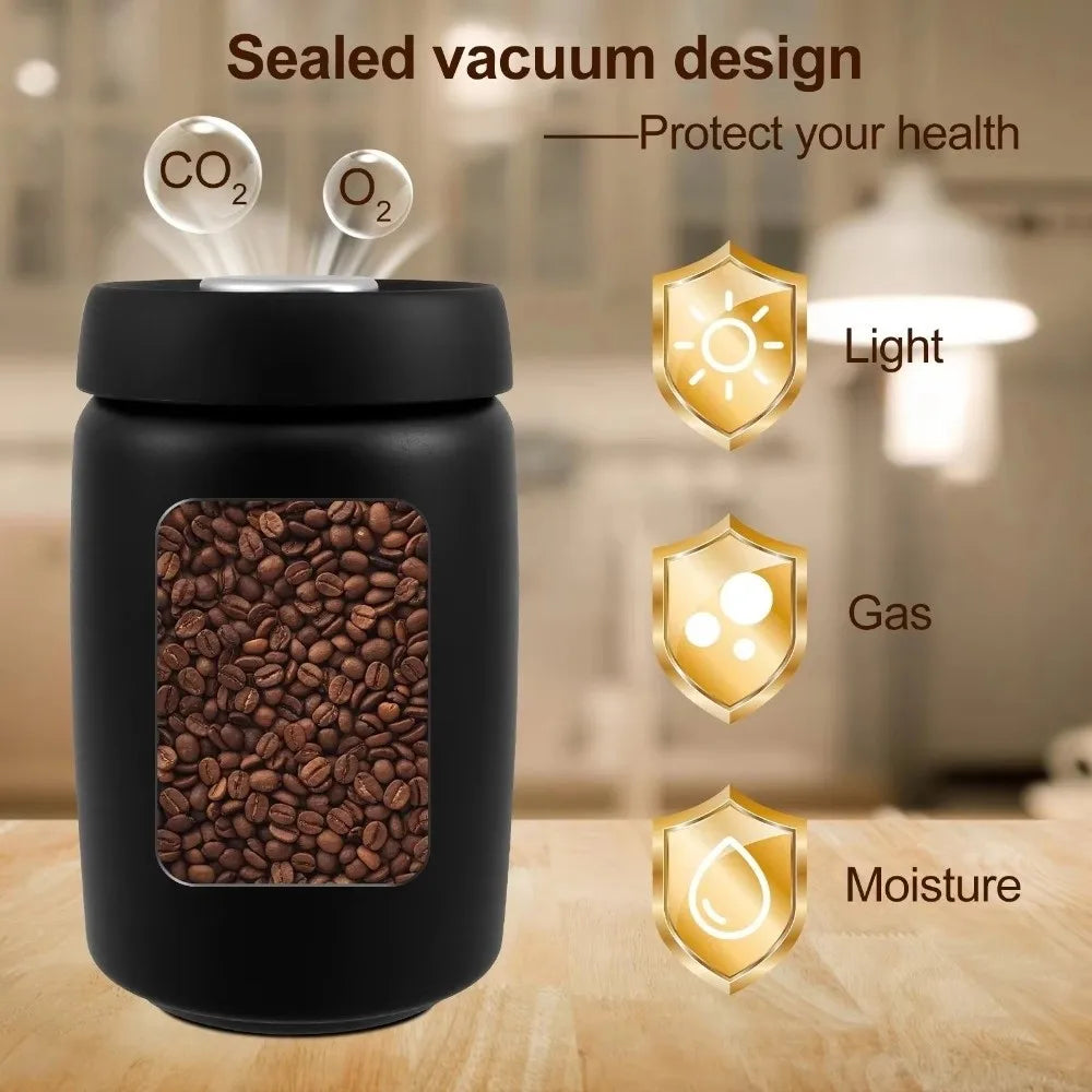 Stainless Steel Vacuum Coffee Canister 400–1200ml | Airtight Vacuum Coffee Canister Richie's