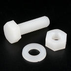 White Nylon Hex Bolt Nut Washer Set M3–M8 Insulated Plastic Nylon Fastener Set Richie's
