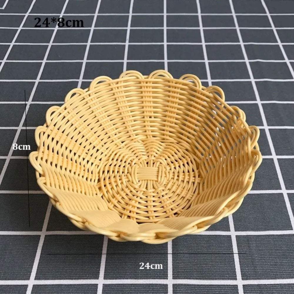 Imitation Rattan Woven Basket – Fruit, Snacks & Storage Woven Storage Basket Richie's