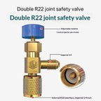 Brass R410a R22 AC Safety Adapter with Safety Valve AC Refrigerant Adapter Richie's