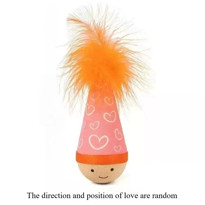 Wobble Cat Toy with Feathers – Interactive Self-Play Tumbler Cat Wobble Toy Richie's Pink 1pc