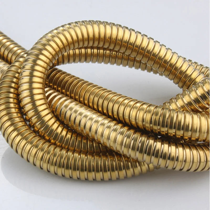 Gold Stainless Steel Flexible Shower Hose Extension | HOBHE Shower Hose Richie's