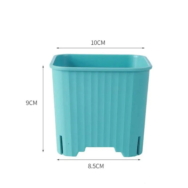 Square Plastic Plant Pots with Drainage – Multicolor Nursery Plant Nursery Pots Richie's Blue