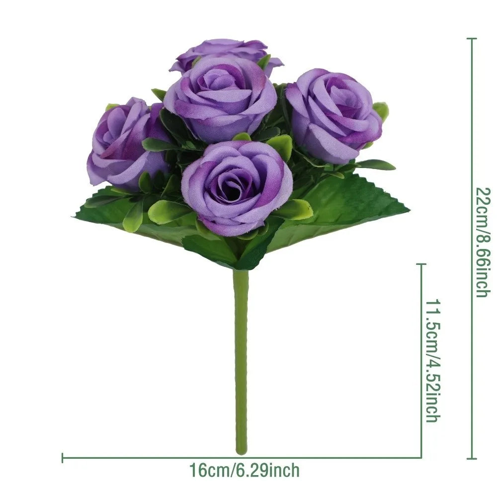 Silk Artificial Pansy Flowers – Realistic Faux Rose Bouquet Decor Artificial Flowers Richie's 02-Dark Purple