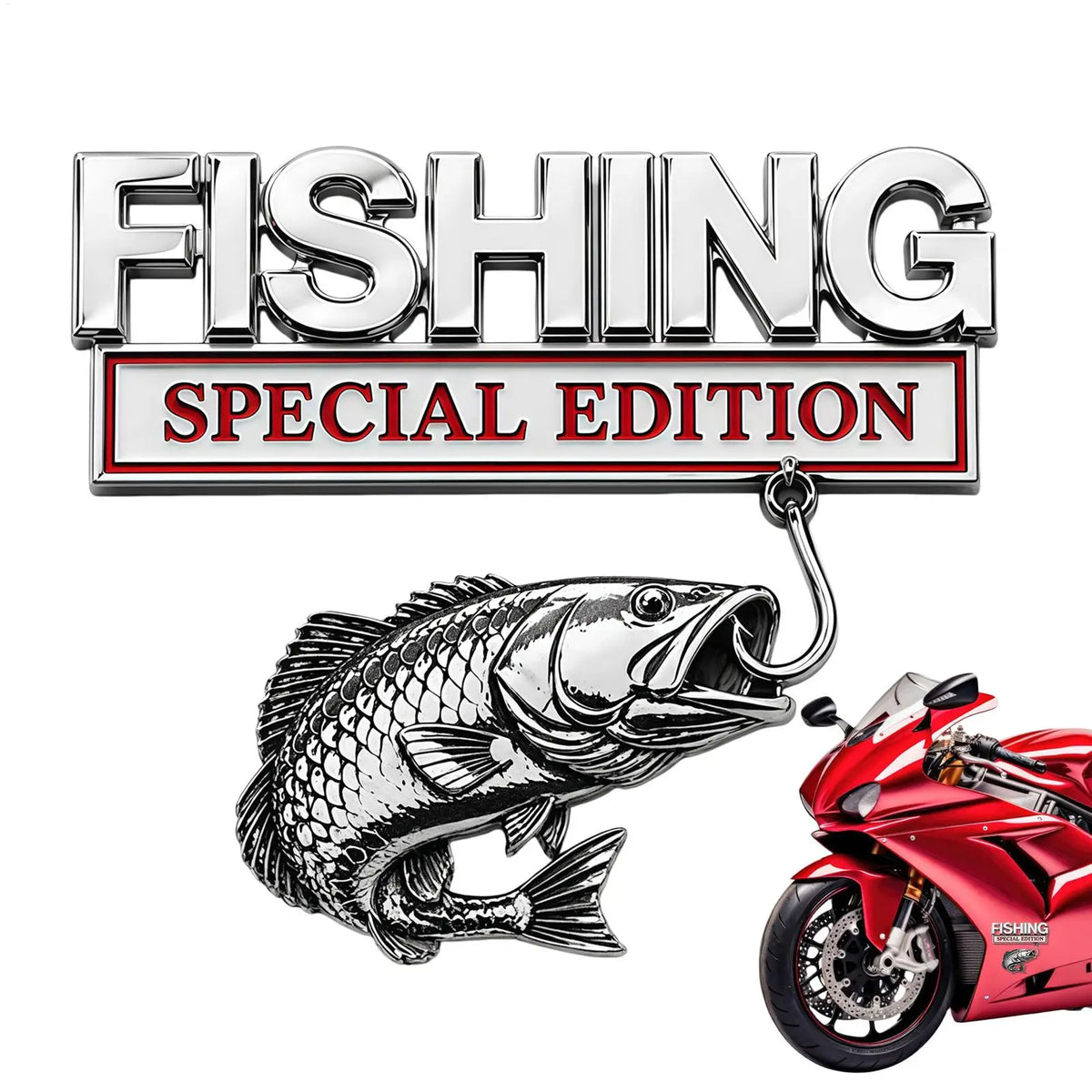 Metal Fishing Car Badge Emblem | SUV Truck Boat Sticker Car Emblem Badge Richie's