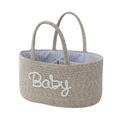 Cotton Rope Diaper Storage Basket – Foldable Nappy Organiser Baby Storage Basket Richie's Light Brown
