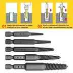 5/6Pc Broken Bolt Extractor Set with Center Drill Bits Screw Extractor Set Richie's