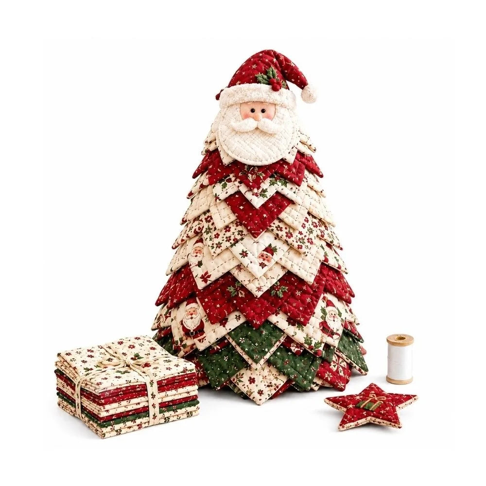 Quilted Patchwork Fabric Christmas Tree Kit – Freestanding DIY Christmas Craft Kit Richie's 20cm 4