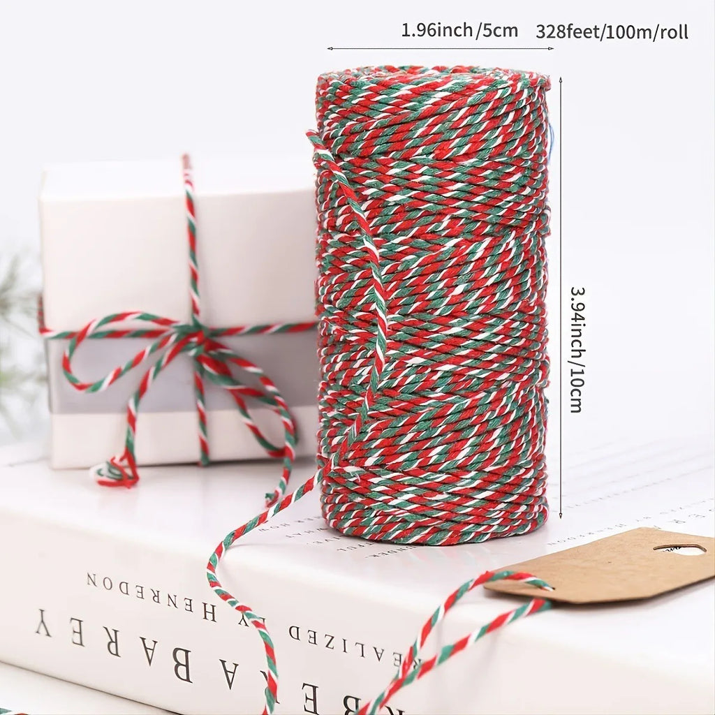 100m Cotton Craft Ribbon – Christmas Gift Wrapping & DIY Decor Decorative Craft Ribbon Richie's colour 1roll one size fits all