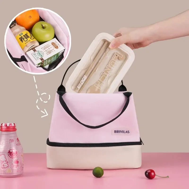 Insulated Lunch Bag with Pocket – Reusable Cooler Tote Insulated Lunch Bag Richie's