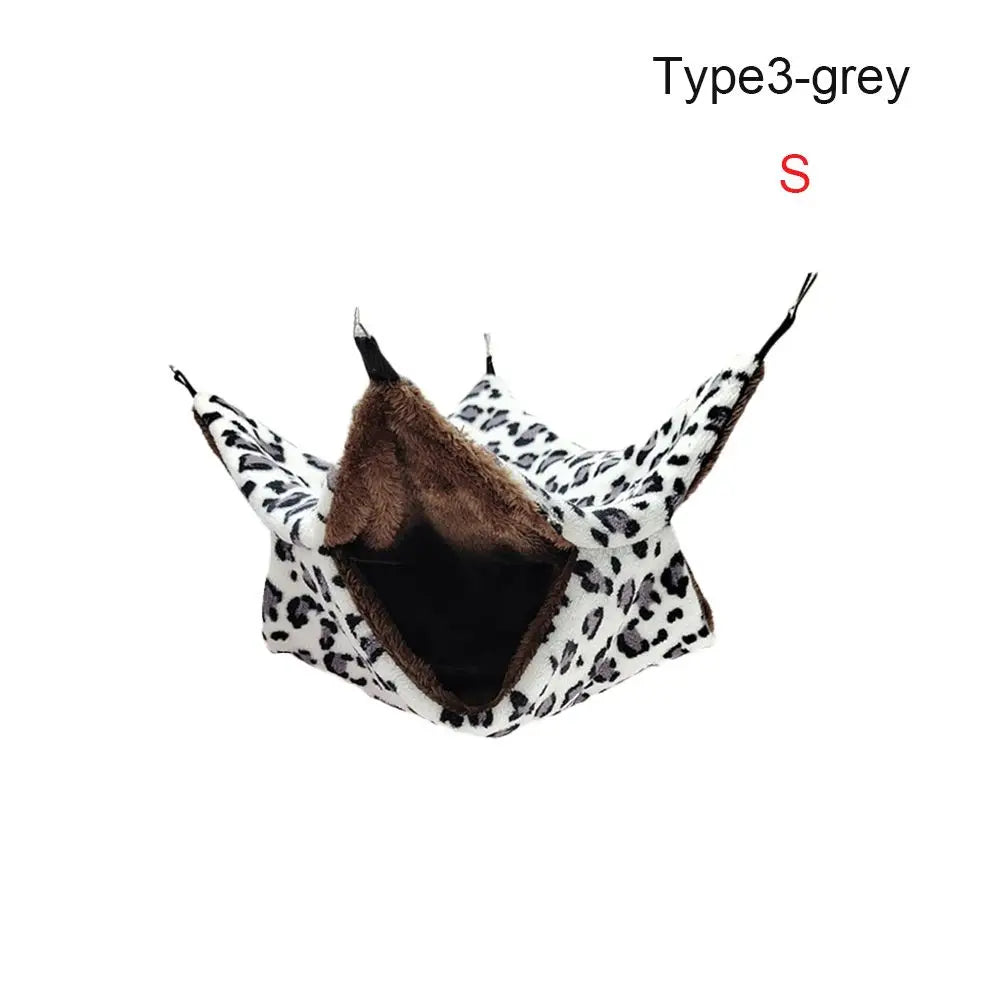 Double-Layer Plush Hammock Nest for Hamsters & Small Pets Small Pet Hammock Richie's Type3-Grey S