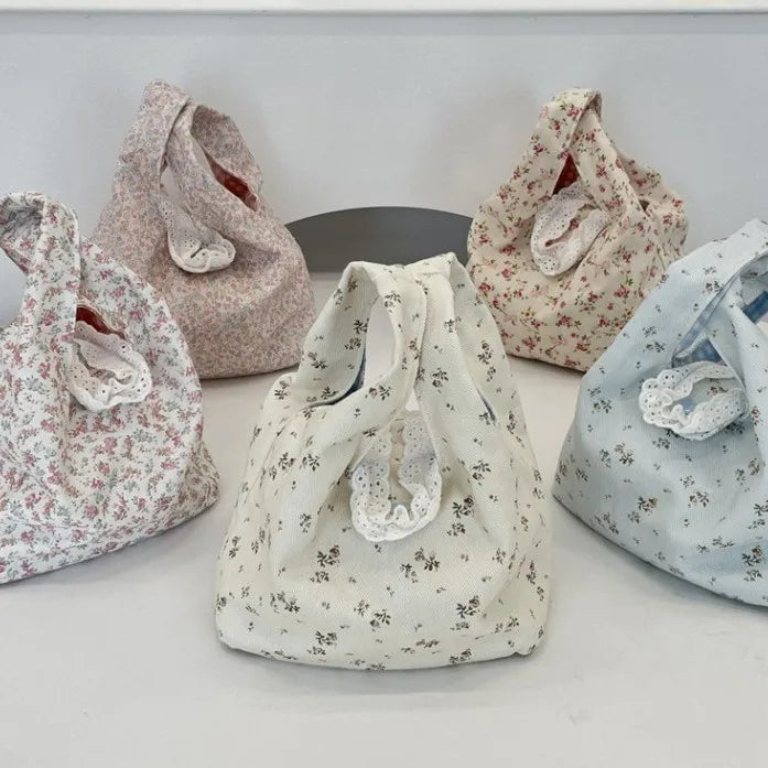 Floral Wrist Bag Women Tote Shoulder Handbag Korean Style Tote Shoulder Bag Richie's