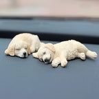 2Pcs Golden Retriever Sleeping Puppy Resin Car Ornaments Resin Dog Figurine Richie's A