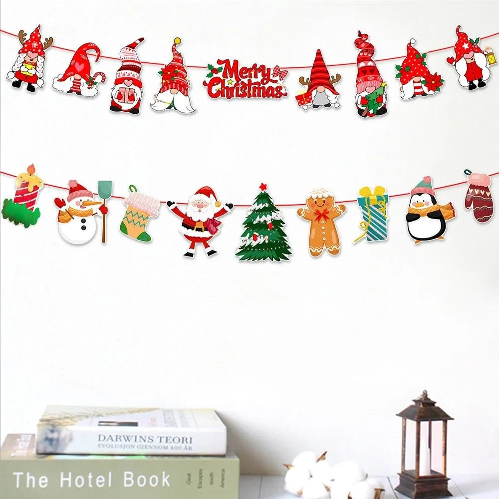 Christmas Hanging Bunting Banner – Xmas Non-Woven Party Decor Christmas Bunting Banner Richie's