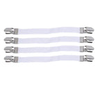 4-Pack Adjustable Bed Sheet Fasteners & Mattress Corner Clips Bed Sheet Fasteners Richie's 4Pcs White