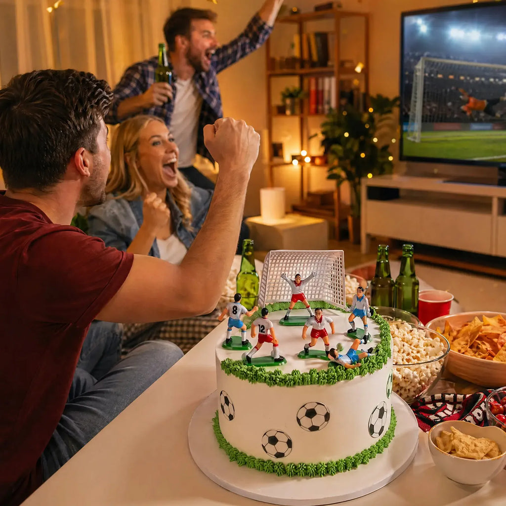 8-Piece Football Cake Topper Set – Soccer Players & Goals Cake Topper Set Richie's