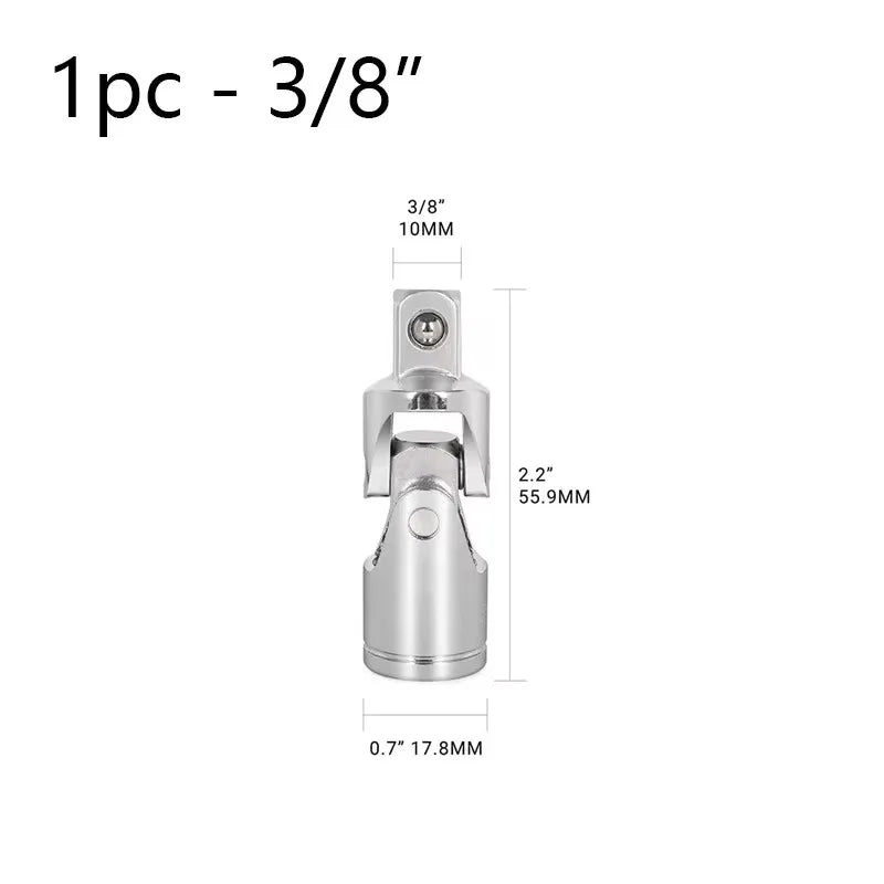 Universal Joint Socket Set 1/4" 3/8" 1/2" CrV Steel Swivel Adapter Socket Adapter Set Richie's