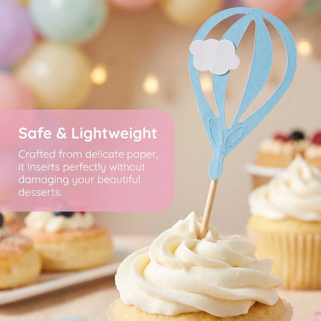 30Pcs Hot Air Balloon Cake Toppers & Cloud Cupcake Picks Cake Topper Set Richie's
