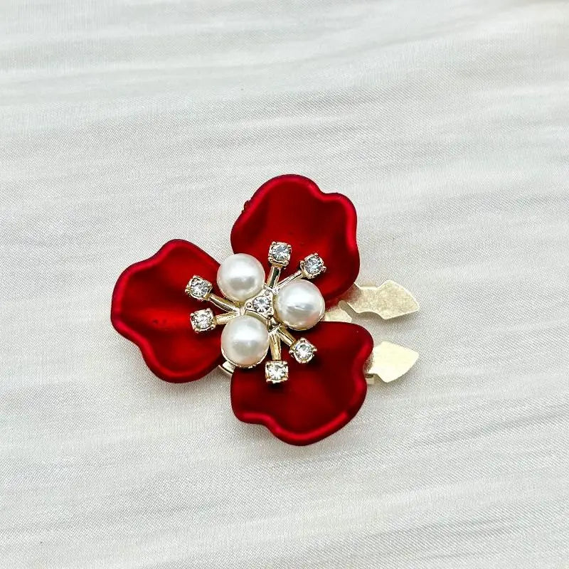 Pearl Flower Button Covers – Rhinestone Detachable Clips Button Cover Clips Richie's A5