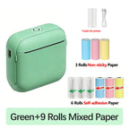 Marklife X6 Mini Bluetooth Thermal Printer – No Ink Label Maker Mini Thermal Printer Richie's Green add 9 Rolls