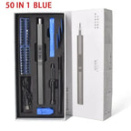 Rechargeable Cordless Electric Screwdriver Set 12-in-1 50-in-1 Electric Screwdriver Set Richie's 50 In 1 Blue Set