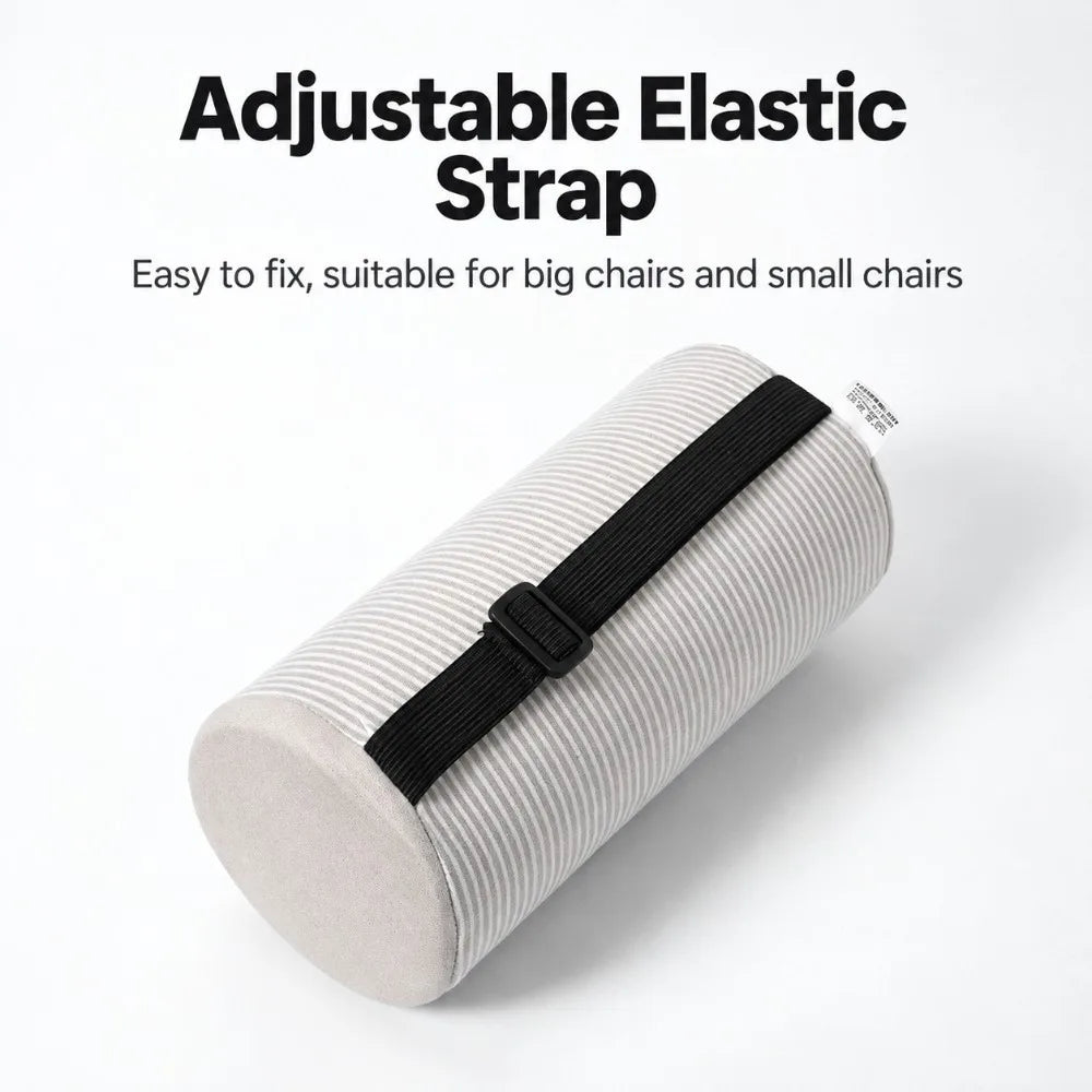 Memory Foam Lumbar Roll Pillow – Adjustable Strap Cylinder Lumbar Support Pillow Richie's