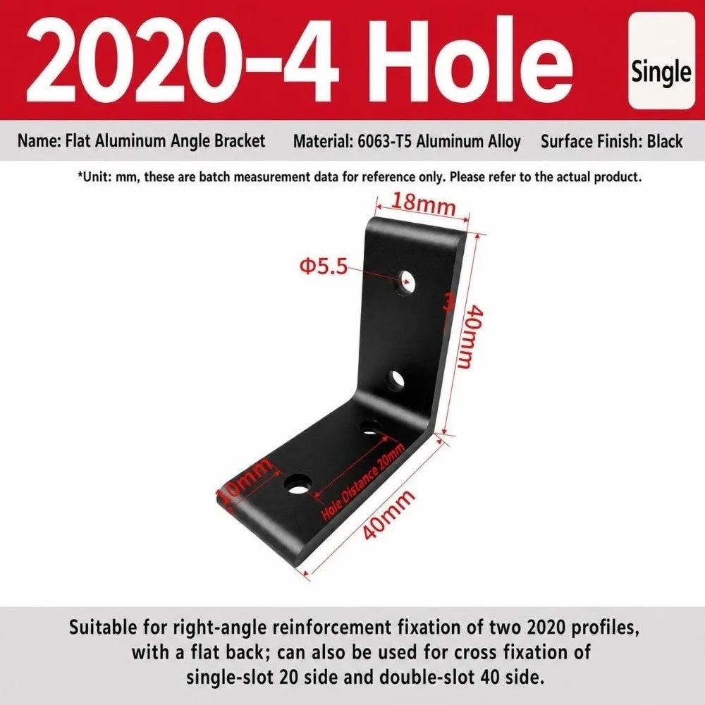 90° Aluminum Angle Bracket Flat Right Angle Frame Joint Connector Aluminum Angle Bracket Richie's