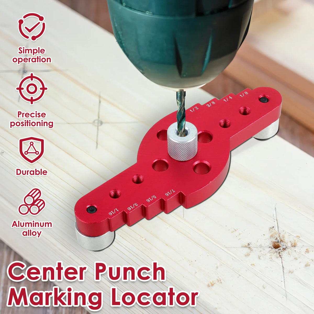Vertical Pocket Hole Jig Self-Centering Dowel Drill Guide Set Woodworking Drill Jig Richie's