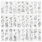 32 Pcs DIY Christmas Coloring Bookmarks with Ribbon DIY Craft Bookmarks Richie's