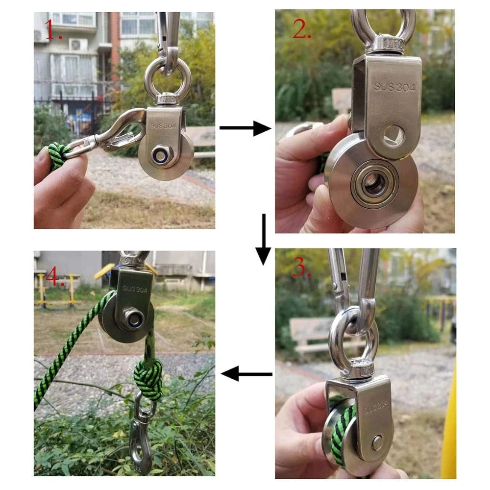 U-Type Swivel Pulley 304 Stainless Steel 350KG Heavy Duty Swivel Pulley Block Richie's