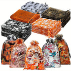 Halloween Tulle Drawstring Gift Bags 4x6in | Candy Party Bags Halloween Party Bags Richie's