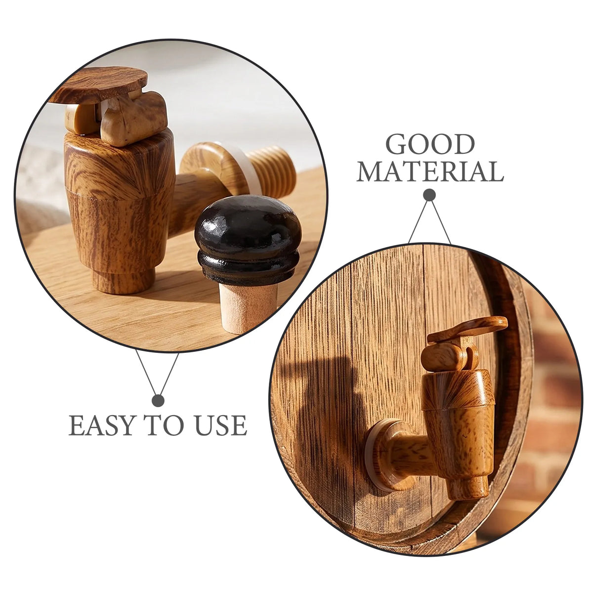 Wine Barrel Spigot & Plug Replacement – Airtight Tap Set Barrel Tap Accessory Richie's