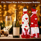 2Pcs Rudolph Couple Wine Bottle Sleeves – Reusable Gift Covers Wine Bottle Covers Richie's