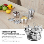 304 Stainless Steel Seasoning Pot Set | Rotating Rack & Spoons Seasoning Pot Set Richie's