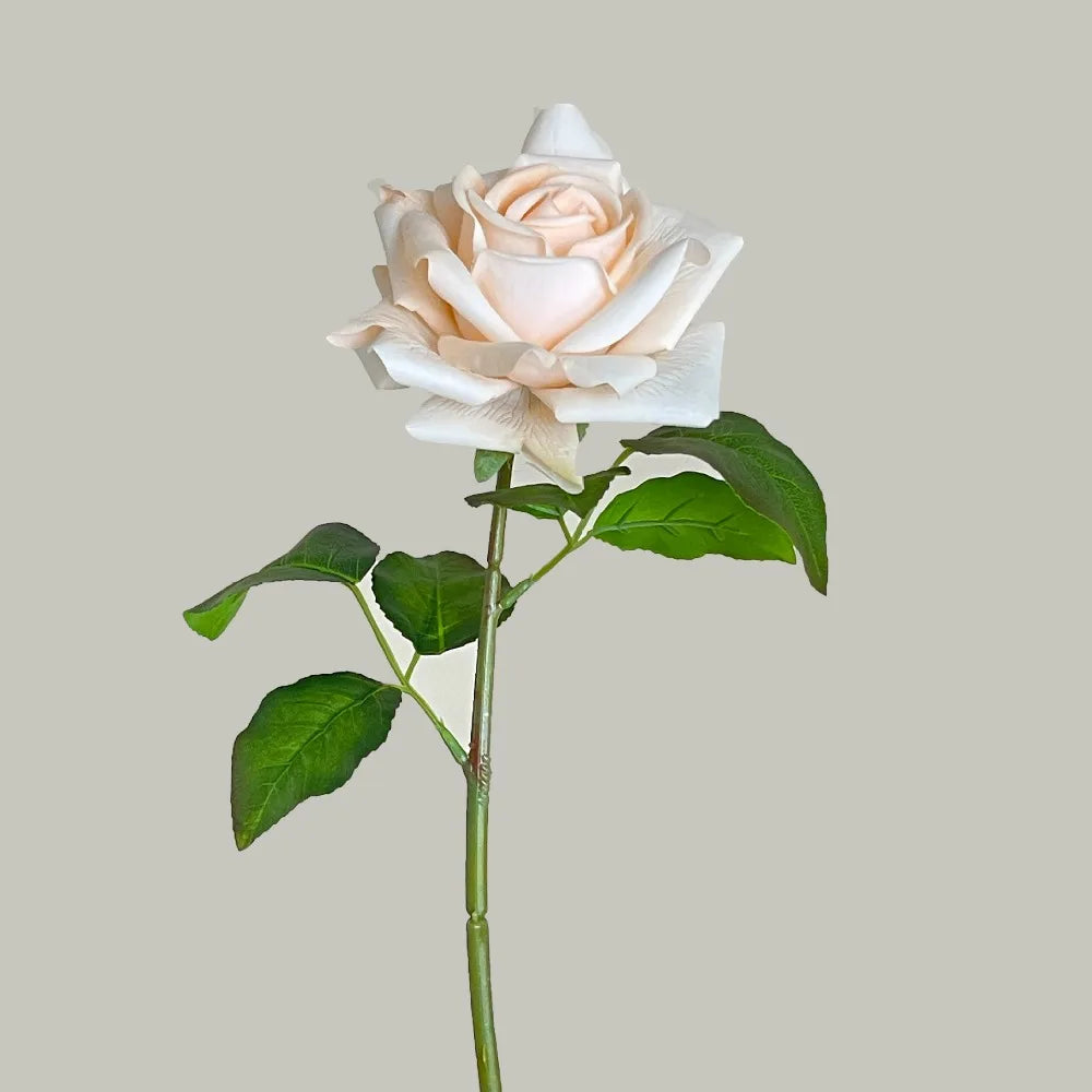 Multicolor Artificial Rose Single Stem – Real Touch Faux Flower Artificial Flower Richie's Light Orange