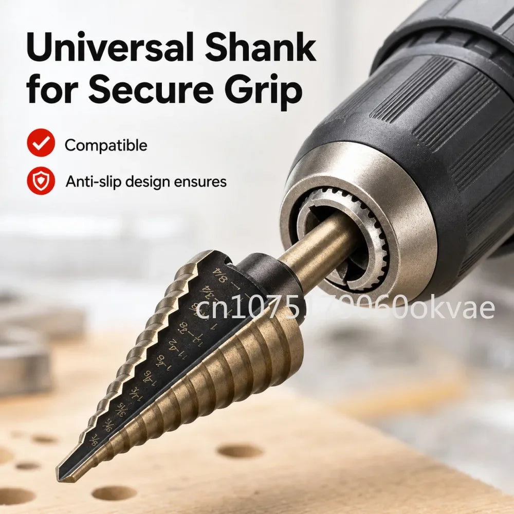 HSS Cobalt Step Drill Bit Set – 5-Piece, 50 Sizes + Case Step Drill Bit Set Richie's
