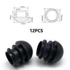 12 Pcs Round Furniture Tube Plugs Non-Slip Black Floor Leg Caps Furniture Leg Caps Richie's 16mm