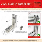 L-Shaped Aluminum Profile Corner Connector EU1515-4545 5-10PCS Corner Bracket Connector Richie's EU2020 -10pcs