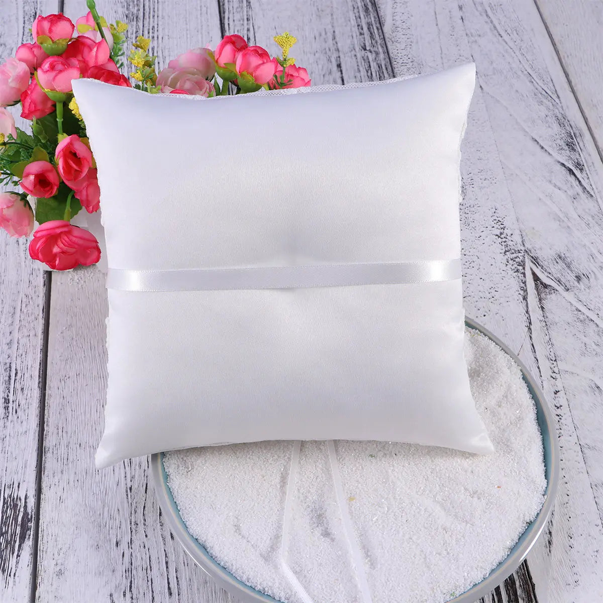 Wedding Ring Bearer Pillow Lace Satin Cushion 20x20cm Ring Bearer Pillow Richie's