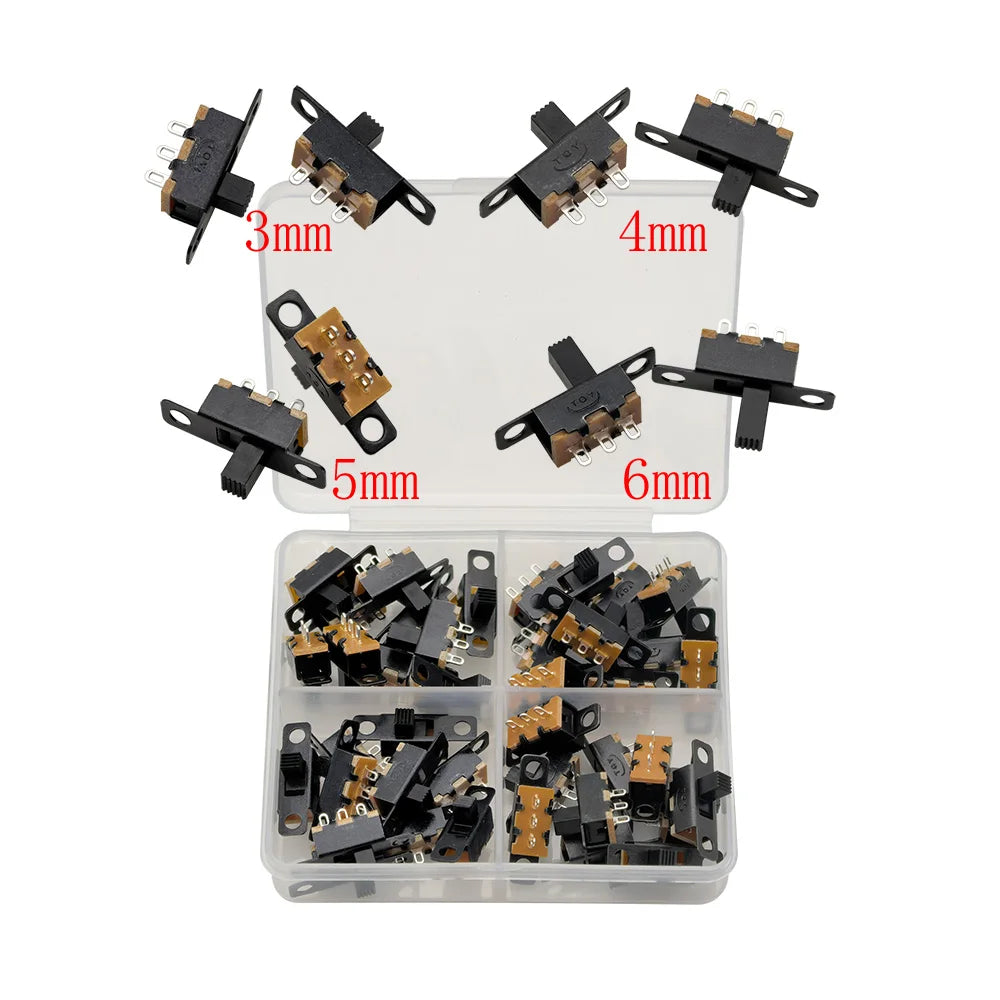 Mini Slide Switch Kit 3-Pin SPDT DIP PCB Toggle 40–100pcs Slide Switch Kit Richie's