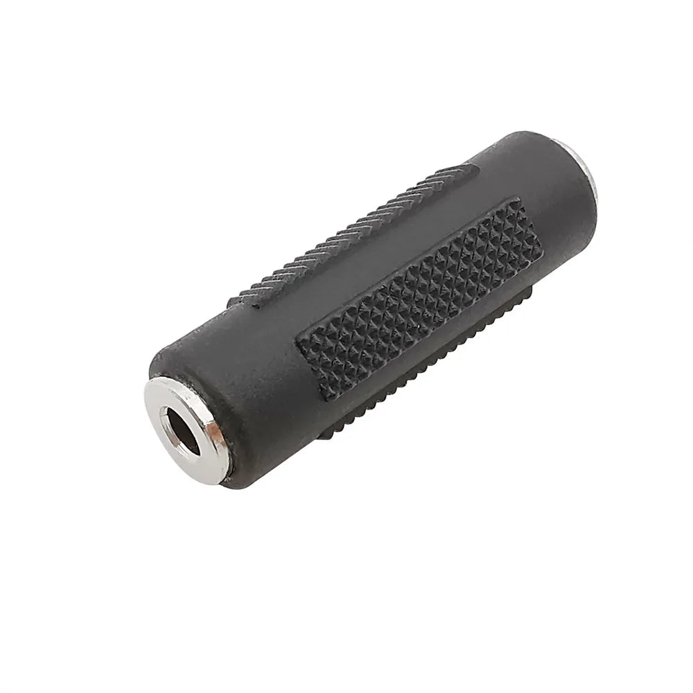3.5mm Female to Female Stereo Audio Coupler Adapter – Black Audio Cable Adapter Richie's 1Pcs