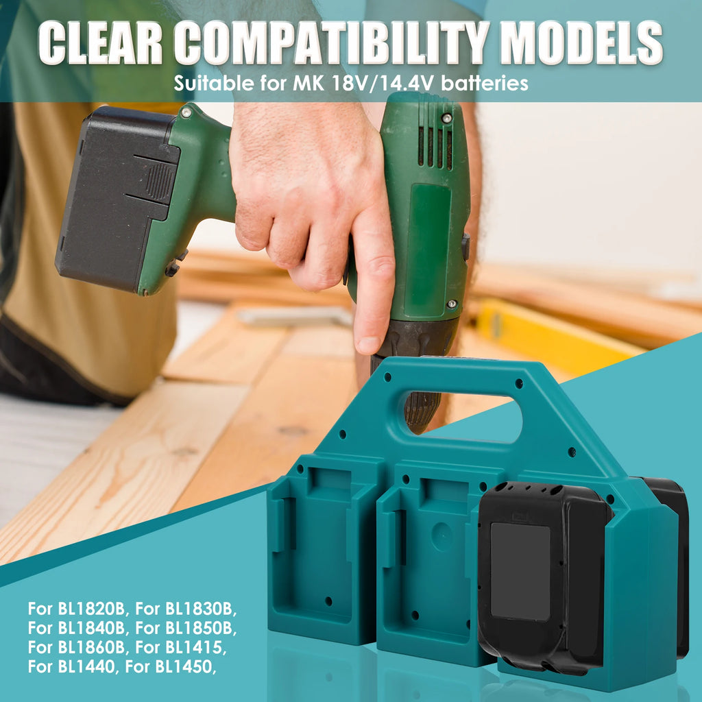 Makita 18V/14.4V Battery Holder – 6 or 4 Slot Organizer Battery Storage Holder Richie's