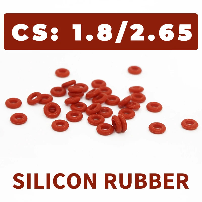 VMQ Silicone O-Ring 1.8/2.65mm CS Red Rubber Sealing Gasket Silicone O-Ring Gasket Richie's
