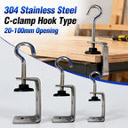 304 Stainless Steel C-Clamp Hook Adjustable 20–100mm | Hardware C-Clamp Hardware Richie's