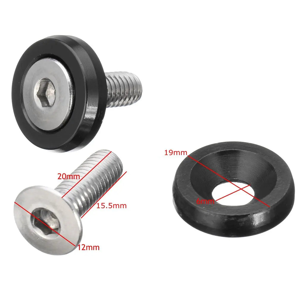 20pcs M6x15mm CNC Aluminum Fender Washer Bolt Engine Bay Kit Automotive Dress Up Bolts Richie's